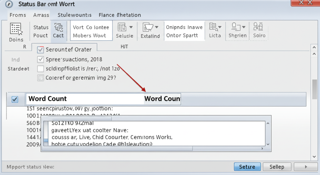 Licznik słów na pasku stanu w Microsoft Word.