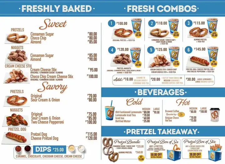 Auntie Anne’s Menu Prices in USA 2026 (Updated Pretzels, Buckets, Drinks & Calories)