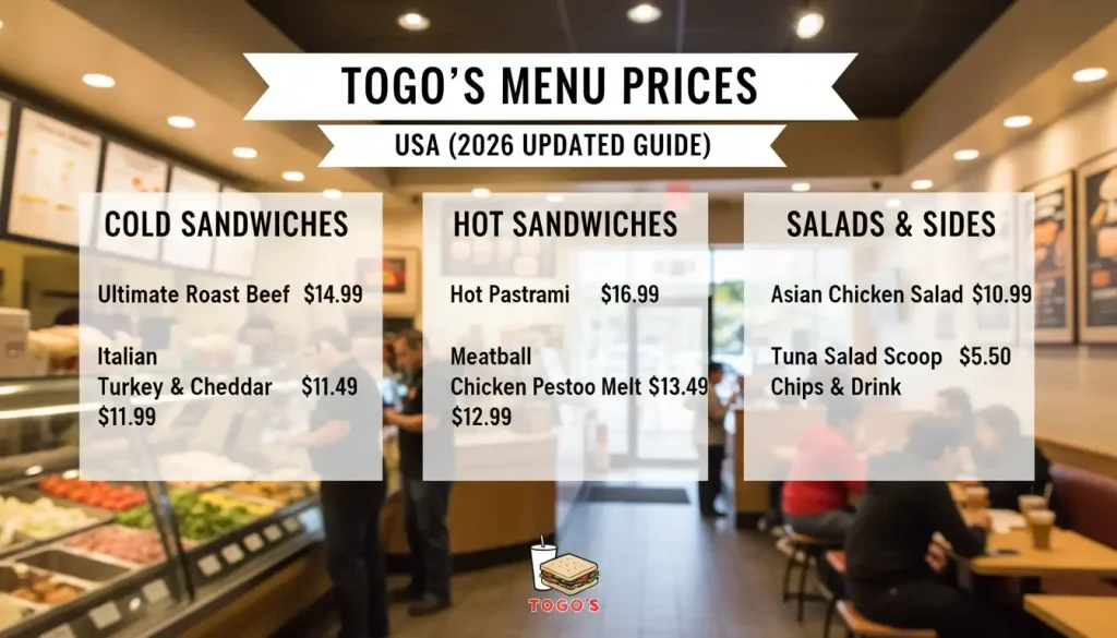 TOGO’S Menu Prices in the USA (2026 Updated Guide)