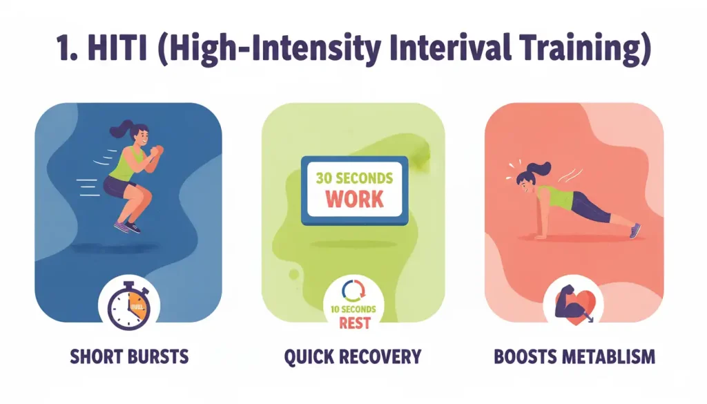 21 Best Cardio Exercises for Weight Loss in Gym & at Home 5 High-intensity interval training involves short bursts of all-out effort followed by short rest periods. You can do this with running, biking, or bodyweight moves. Best Cardio Exercises for Weight Loss